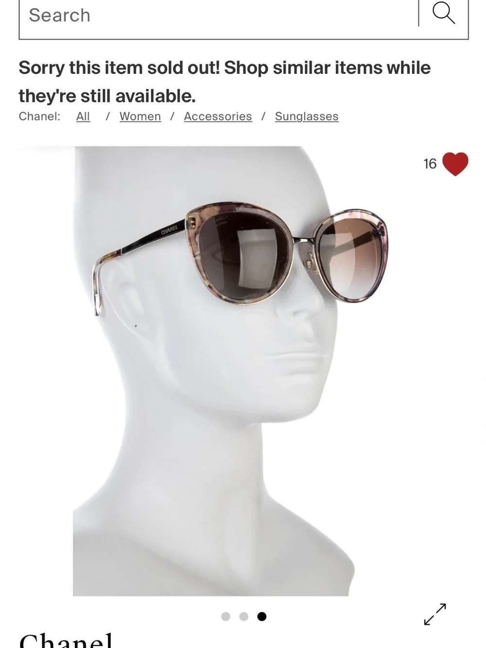 CHANEL Purple Gradient Cat-Eye Sunglasses with Branded Pouch